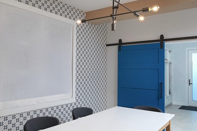 Inspiration for a contemporary dining room remodel in Calgary