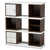 59 Adjustable 4 Shelf Quadra Bookcase Faux Woodgrain Finish White -  CorLiving