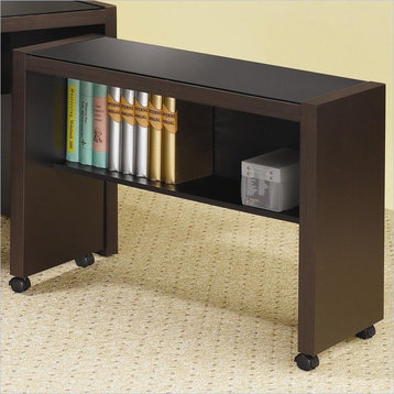 Coaster Transitional Wood Mobile Desk Return with Casters in Cappuccino