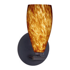 Karli 1 Light Wall Sconce, Bronze, LED, Amber Cloud Glass
