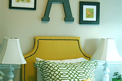 Example of a classic bedroom design in Salt Lake City with beige walls