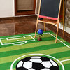 Soccer Field Ground Kids Play Area Rug Anti Skid Backing, 3'3"x5'
