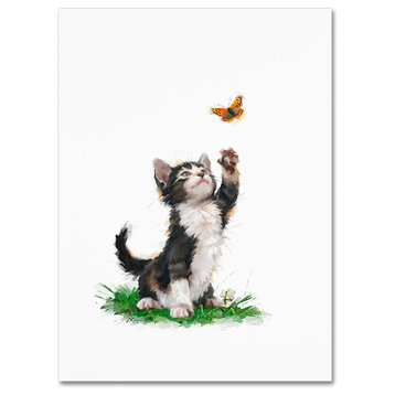 The Macneil Studio 'Cat With Butterfly' Canvas Art, 24"x18"