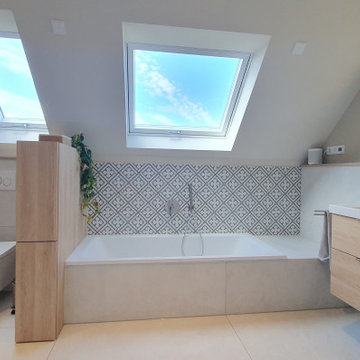 Wanne + Dusche | mit Raumteiler als Apoauszug
