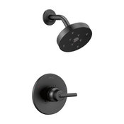 Delta Trinsic Matte Black Single Lever Shower Only Faucet With Valve D2455V