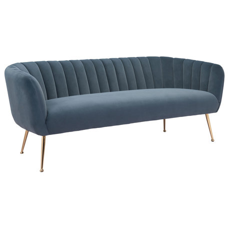 Deco Sofa Gray & Gold