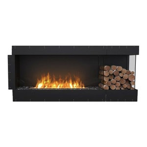 Flex Right Corner Bioethanol Firebox Black Finish Contemporary