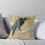 "Blackbird in Snow" Japanese Print Cushion, 50x50 cm
