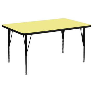 30''Wx48''L Yellow Thermal Laminate Activity Table