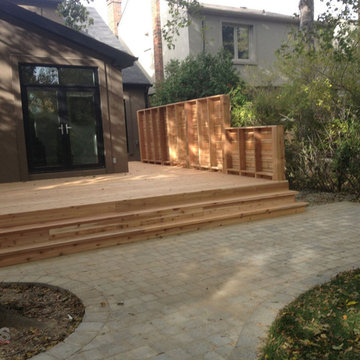 Cedar Deck with Modern Privacy Screen