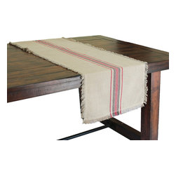 Xia Home Fashions - Natural Linen Stripe Table Runner, 16''x72'' - Table Runners