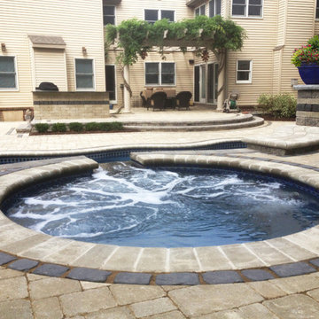 Fiberglass Pool with Raised Spa