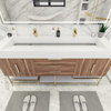 Madison 72" Free Standing Double Sink Vanity with Reinforced Acrylic Sink, White Oak