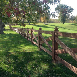 Custom 4 Rail Crossbuck Board Fence with Custom 6x6 Posts - Home Fencing And Gates