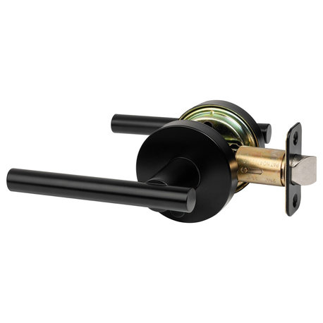 Kain Series Contemporary Black Door Levers, Privacy (Bed/Bath)