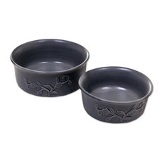 Novica Clouds Over Tabanan Ceramic Serving Bowls, 2-Piece Set