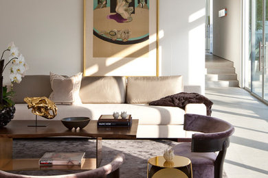 Example of a trendy living room design in Dallas