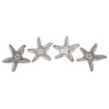 Coastal Whitewash Ocean Sea Star Starfish Napkin Rings Set of 4