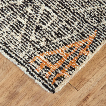 Binada Area Rug - Black/Tangerine