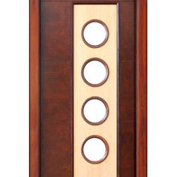 Florida Approved, Prehung Low-E Single Door, Modern Circle IG Glass - Front Doors