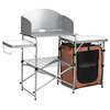 Costway Foldable Camping Table Outdoor BBQ Portable Grilling Stand w/ Bag