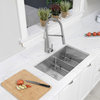 32" x 18" Stainless Steel Double Basin Low Divider Undermount Kitchen Sink