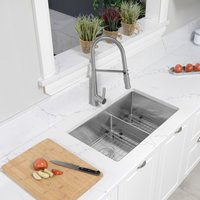 STYLISH 32" x 18" Stainless Steel Low Divider Undermount Kitchen Sink