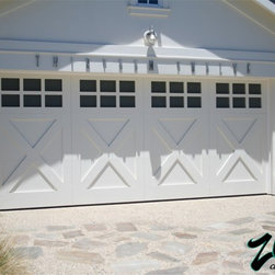 Traditional Wood Garage Doors - Barn X with French Windows - Garage Doors And Openers