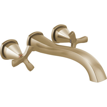 Delta T57766-WL Stryke Double Handle Wall Mounted Tub Filler Trim - Champagne
