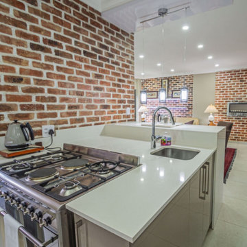White high-gloss Kitchen & Cabinetry Project