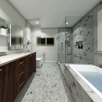 Frosted Privacy Master Bathroom