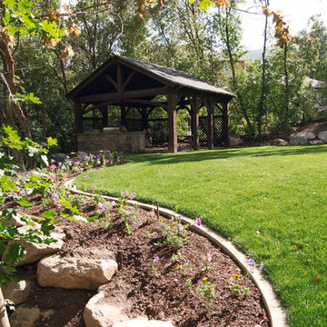 21' x 22' Timber Frame Pavilion With Outdoor Kitchen