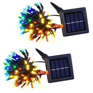 100 LED Solar Powered String Light Static Christmas Patio Outdoor Decor 2 Pack