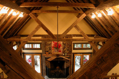 Cottage living room photo in Other