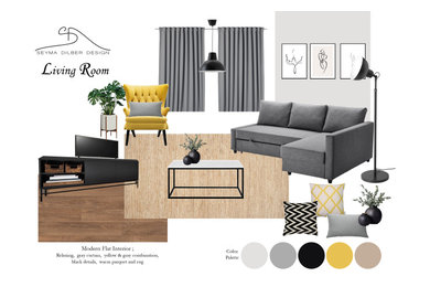 Living room - modern living room idea in Hampshire