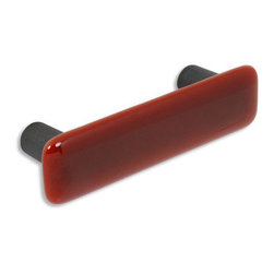 CKP - Art Glass Pull, Sunset Coral, Oil-Rubbed Bronze Base - Cabinet And Drawer Handle Pulls