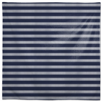 Navy and White Stripes 58x58 Tablecloth