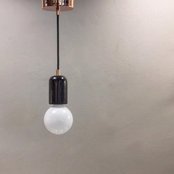 Marquina Marble Pendant Lamp with RoseGold Detailing - Pendant Lighting