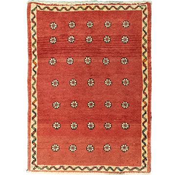 Persian Rug Persian Gabbeh 3'2"x2'4" Hand Knotted