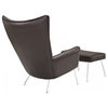 Modway EEI-287-DBR Class Leather Lounge Chair, Dark Brown