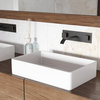 VIGO Magnolia Matte Stone Vessel Bathroom Sink With Titus Wall Mount Faucet