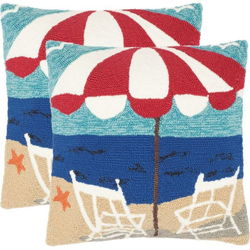 Beach Chair Soleil Pillows, Set of 2, Nautical Blue