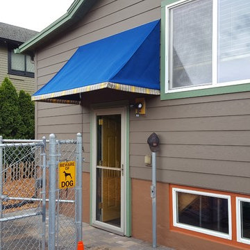 Pipe frame door awning