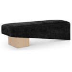 Meridian Furniture - Alora Upholstered Bench, Black, Natural Finish - Indulge in the allure of the Black Fabric Alora Bench by Meridian Furniture. Its captivating design and luxurious Black Fabric elevate any space with effortless elegance. Crafted with precision and durability in mind, this stunning piece becomes the focal point of gatherings, fostering moments of connection and warmth. Embrace sophistication and style with the Alora Bench, a testament to exquisite taste and timeless beauty.