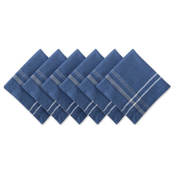 DII Blue Chambray French Stripe Napkin, Set of 6