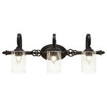 Toltec Lighting - Toltec Lighting 163-DG-300 Elegant� - Three Light Bath Bar - Elegant? 3 Light Bath Bar Shown In Dark Granite Finish With 4" Clear Bubble Muslin Glass.Assembly Required: TRUE Shade Included: TRUEDark Granite Finish with Clear Bubble Glass *Number of Bulbs:3 *Wattage:100W *Bulb Type:Medium Base *Bulb Included:No *UL Approved:Yes