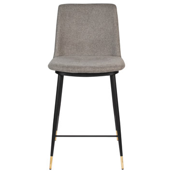 Modern Upholstered Counter Stools (2) | DF Lionel, Light Gray