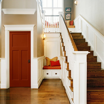 Masonite Heritage™ doors can fit any style home. Adding a splash of color helps