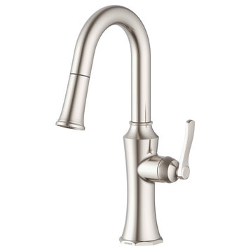 Draper Single Handle Pull-Down Prep Faucet, Stainless Steel