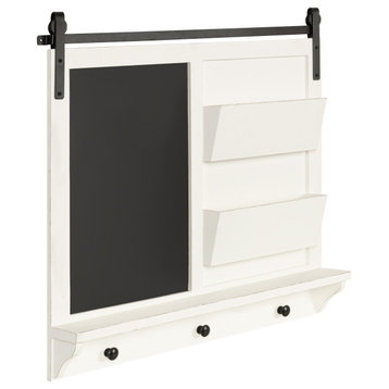 Cates Magnetic Wall Organizer with Pockets, White 30x28